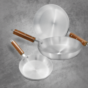 SG 3 Pcs Set Essentials Frying Pans - Aluminum Finish