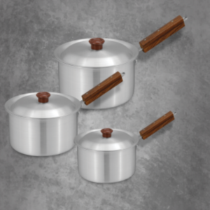 SG 3 Pcs Set Essentials Aluminum Sauce Pan with Lid