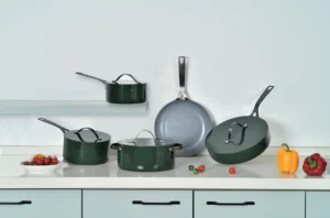 SG 9-Piece Always Non-Stick Cookware Set | Ceramic Coating | Sauce Pan, Fry Pan, Sauté Pan & Casserole | Stainless Steel Handles | Induction Bottom