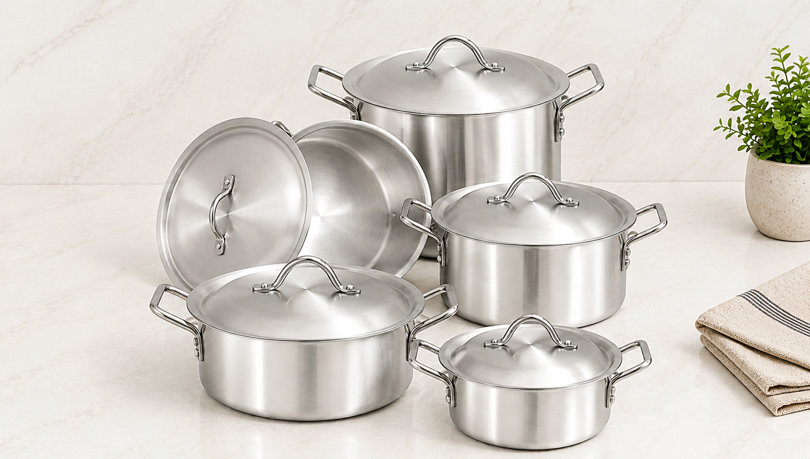 SG 10 Pcs Aluminum Finish Casserole Set